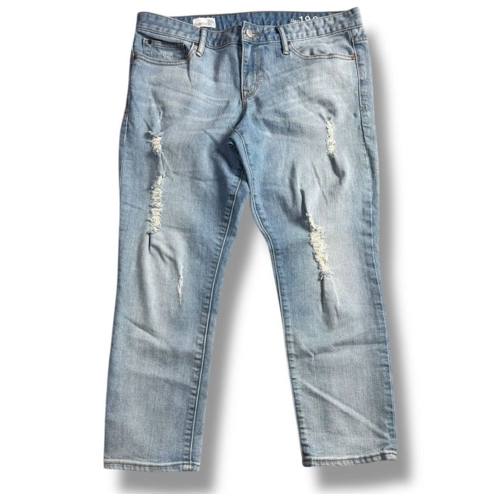 Gap 1969 Always Skinny Distressed Jeans Women’s Petite Size 32P Vintage Wash